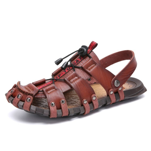 Sandalias Estilo Gladiador en Piel Genuina