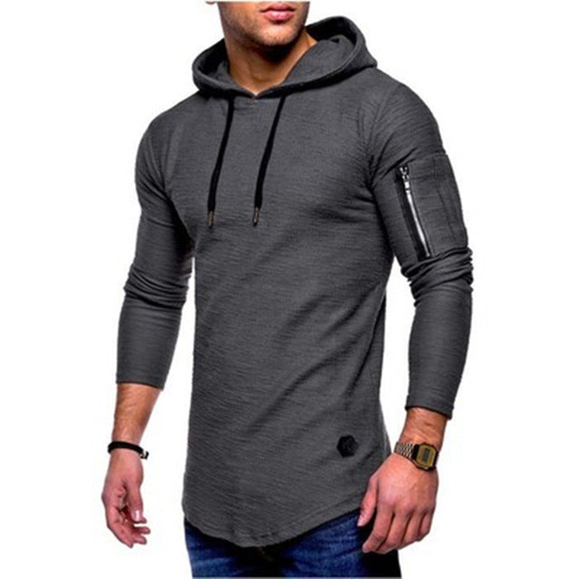 Casual Solid Colour Hoodies Long Sleeves Style Men Sweatshirt - FanFreakz