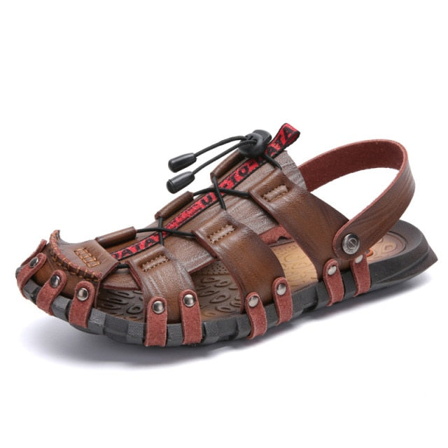 Sandalias Estilo Gladiador en Piel Genuina