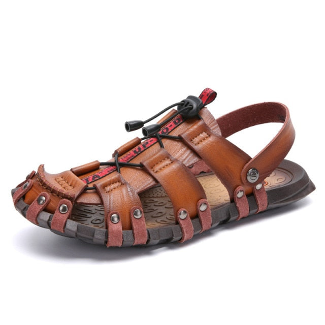 Sandalias Estilo Gladiador en Piel Genuina