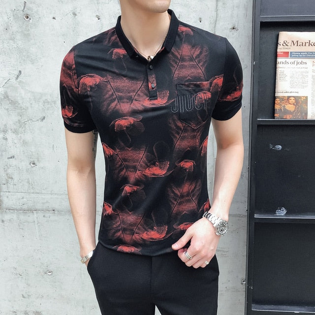 Casual Print Short Sleeve Style Men Polo Shirt - FanFreakz