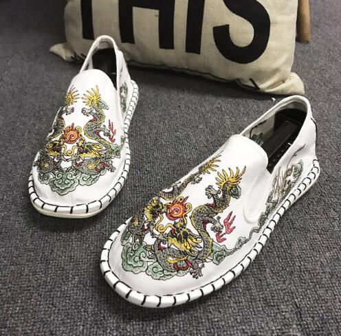 Canvas Vintage Mix Chinese Traditional Style Men Slip On Shoes - FanFreakz